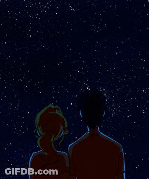 National Girlfriend Day Star Gazing Couple GIF