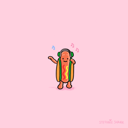 National Hot Dog Day Dancing Sandwich Wearing Headphones GIF
