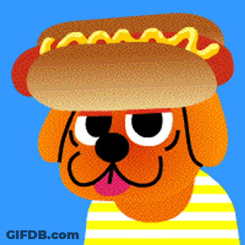 National Hot Dog Day Dog With Sandwich Head GIF