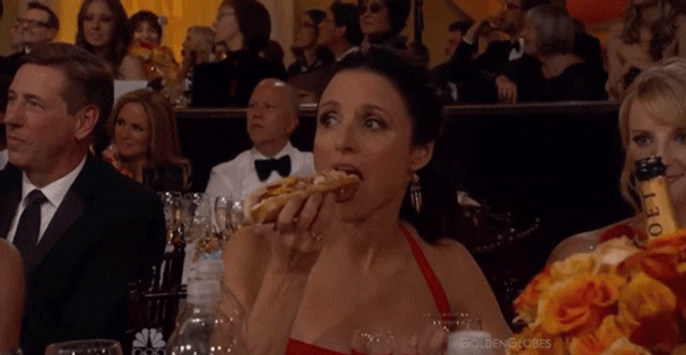 National Hot Dog Day Julia Dreyfus Eating Sandwich GIF