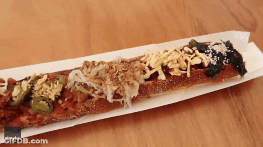 National Hot Dog Day Long Sandwich GIF