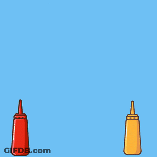 National Hot Dog Day Sandwich With Ketchup Mustard GIF