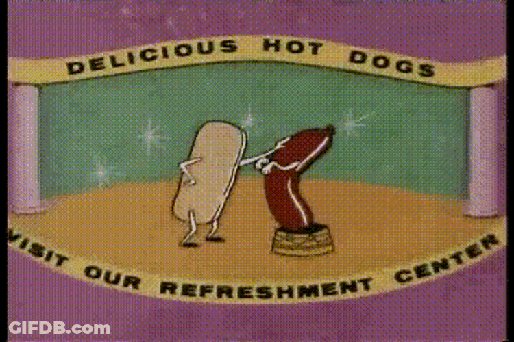 National Hot Dog Day Sausage Jumping Into Bun GIF
