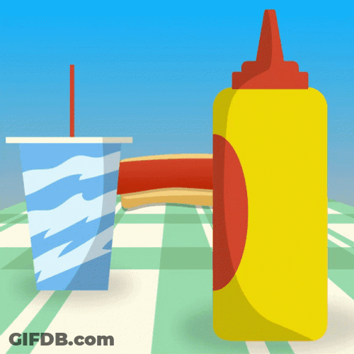 National Hot Dog Day Text Animation GIF