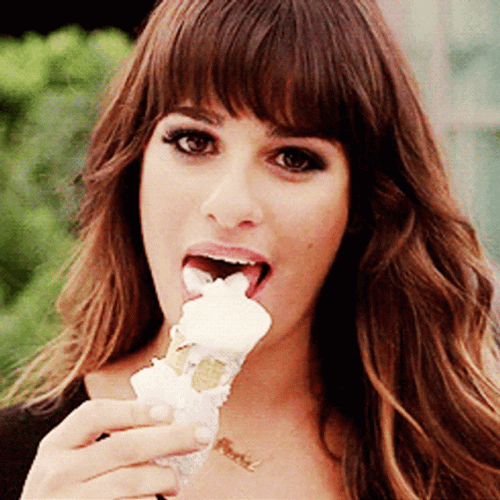 National Ice Cream Day Lea Michele Licking GIF