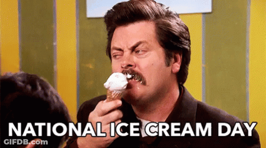 National Ice Cream Day Man Eating GIF