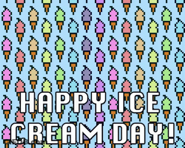 National Ice Cream Day Pixelated GIF