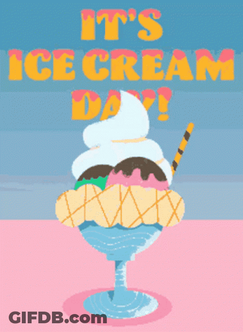National Ice Cream Day Scoop Animation GIF