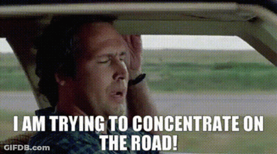 National Lampoon's Vacation Clark Griswold Concentrate On Road GIF
