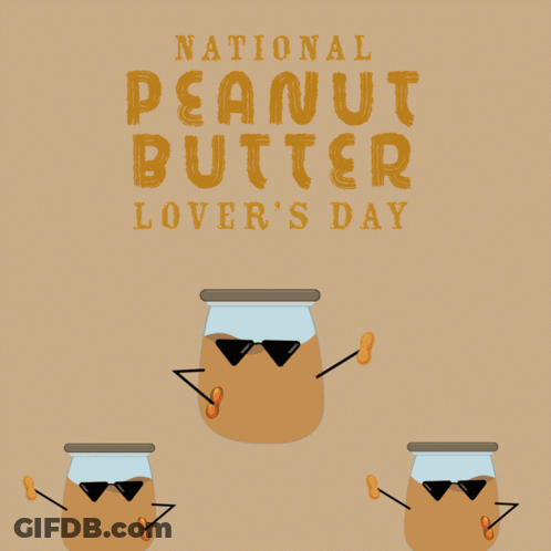 National Peanut Butter Lover 'S Day Poster With Jars Of Peanut Butter GIF