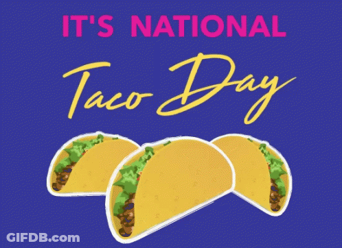National Taco Day Poster With Three Tacos GIF