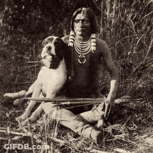 Native American And Dog GIF