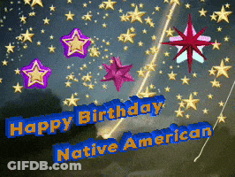 Native American Birthday Card With Stars GIF