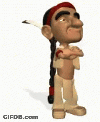Native American Cartoon With Feather GIF