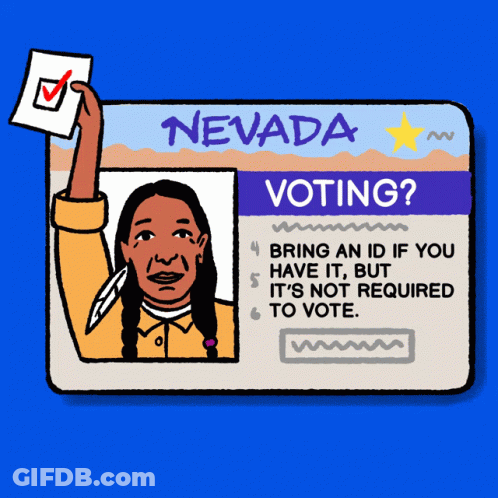 Native American Holding Nevada Voting Card GIF