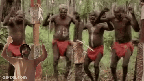 Native Americans Dancing In Woods GIF