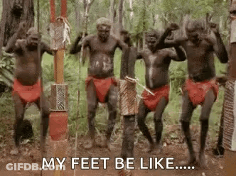 Native Americans Dancing In Woods Saying My Feet Be Like GIF