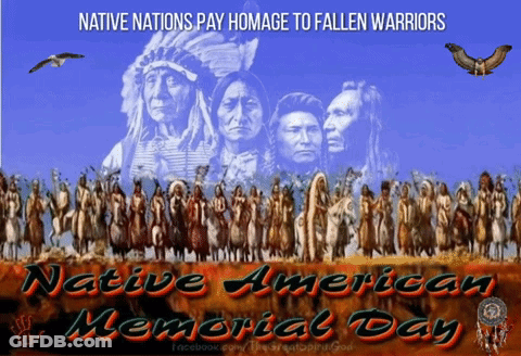 Native Americans Paying Homage To Fallen Warriors GIF