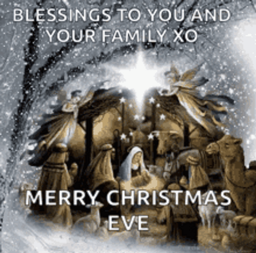 Nativity Of Jesus Merry Christmas Eve Greeting GIF