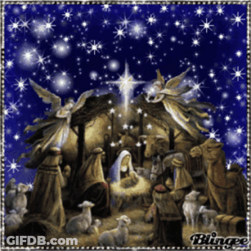 Nativity Scene Painting With Blingee GIF