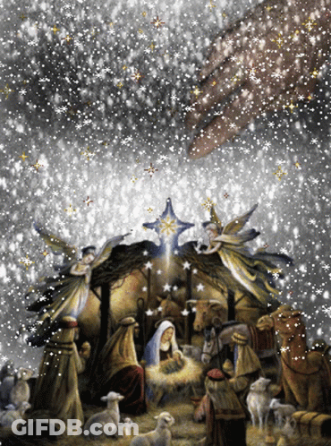 Nativity Scene With Star GIF