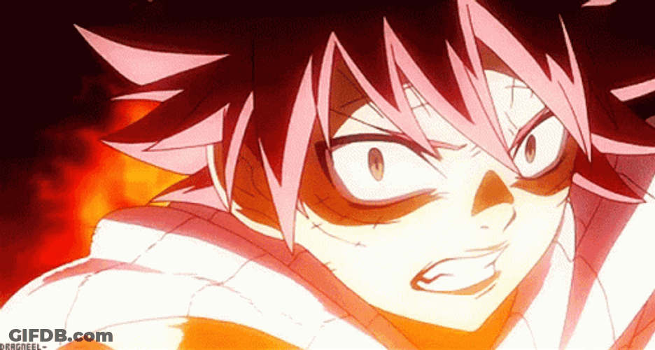 Natsu Dragneel Fairy Tail Anime Angry Rage Fire GIF