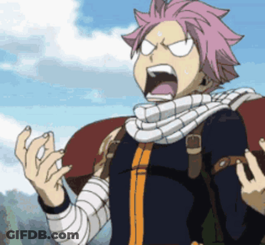 Natsu Dragneel Fairy Tail Anime Annoyed Frustrated GIF