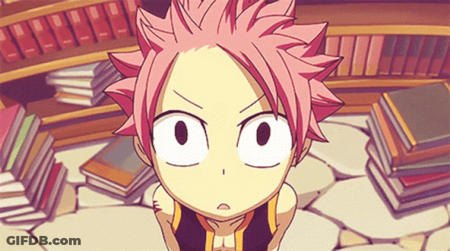 Natsu Dragneel Fairy Tail Anime Big Eyes Stare GIF