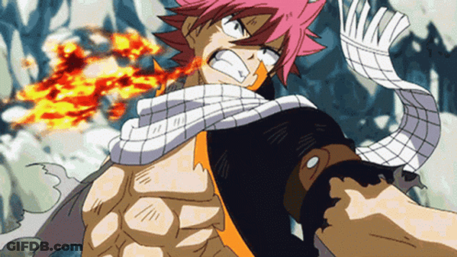 Natsu Dragneel Fairy Tail Anime Breathe Blow Fire GIF