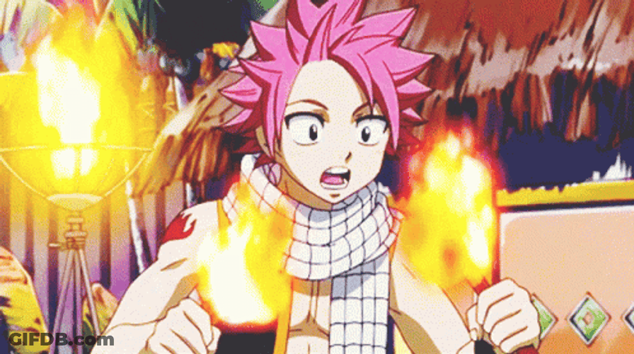 Natsu Dragneel Fairy Tail Anime Eating Fire GIF