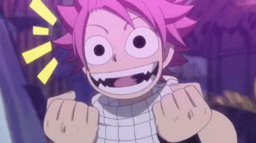 Natsu Dragneel Fairy Tail Anime Excited Awesome GIF