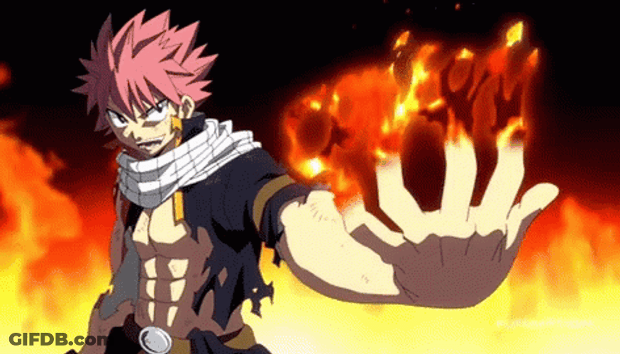 Natsu Dragneel Fairy Tail Anime Fire Hands GIF