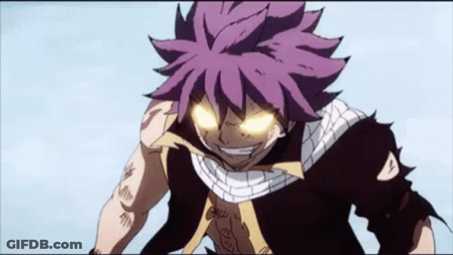 Natsu Dragneel Fairy Tail Anime Glowing Eyes Walking GIF