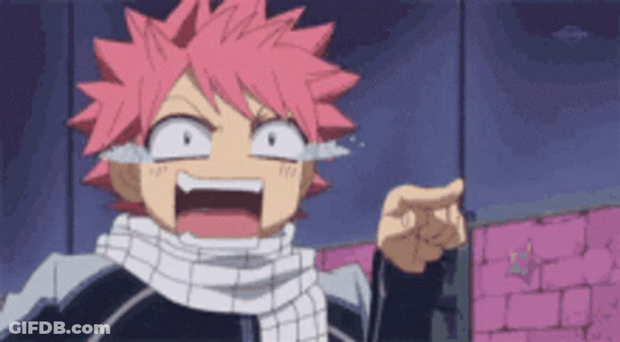 Natsu Dragneel Fairy Tail Anime Happy Crying Lol GIF