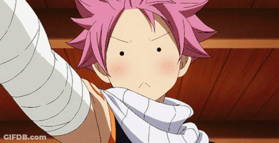 Natsu Dragneel Fairy Tail Anime Shy Blushing GIF