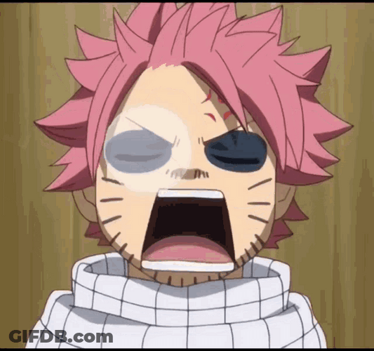 Natsu Dragneel Fairy Tail Sleeping Angry Wake Up GIF