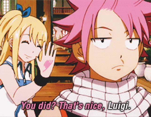 Natsu Dragneel Lucy Heartfilia Fairy Tail That's Nice GIF