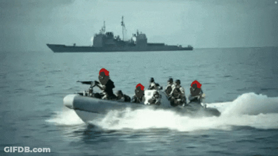 Navy Boat Patrolling Face Swap GIF