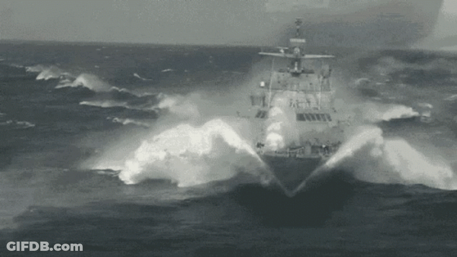 Navy War Ship High Speed Sailing GIF