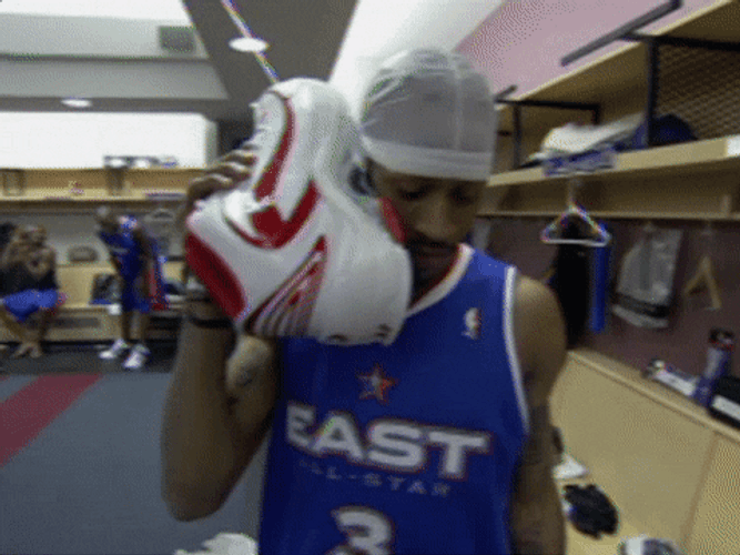 Nba All Star Shoes Phone Allen Iverson Practice GIF