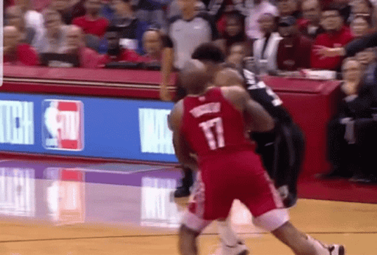 NBA Basketball Player James Harden Face Hit By Ball GIF