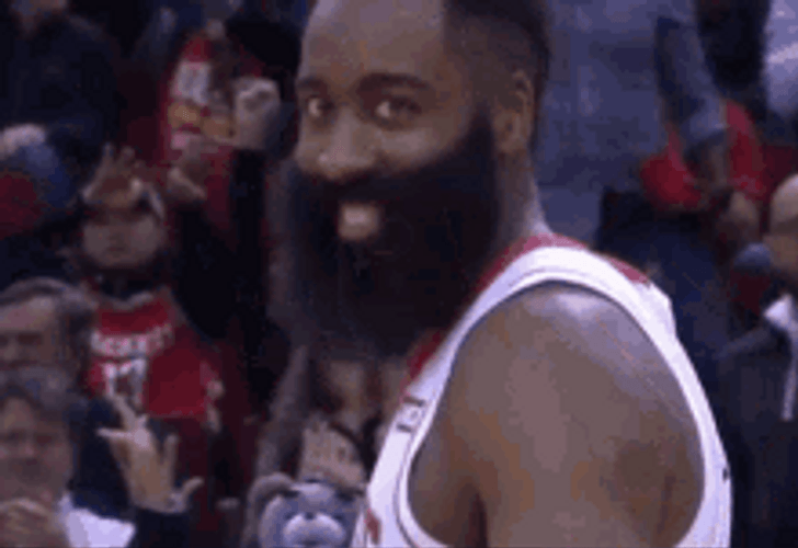 NBA Basketball Player James Harden Salute Smiling GIF