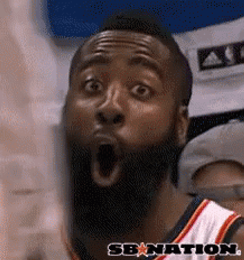 NBA Basketball Player James Harden Surprised Reaction GIF