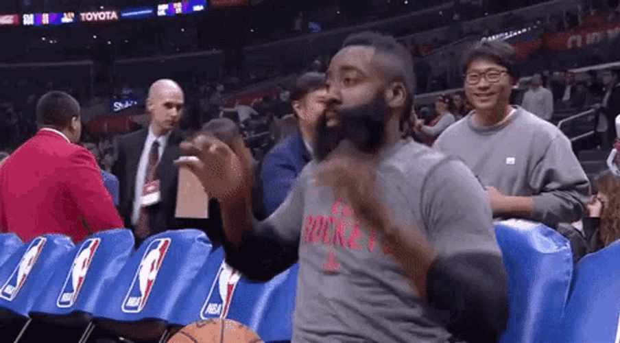 NBA Baskteball Player James Harden Dancing At The Bench GIF