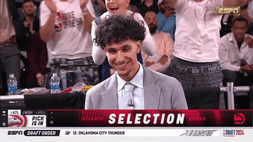 Nba Draft Happy Zaccharie Risacher GIF