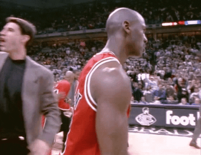 NBA Jordan Gives Bro Handshake GIF