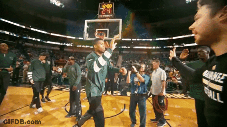NBA Players High Five GIF