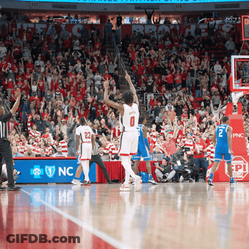 Nc State Basketball Player Hyping Up Fans GIF