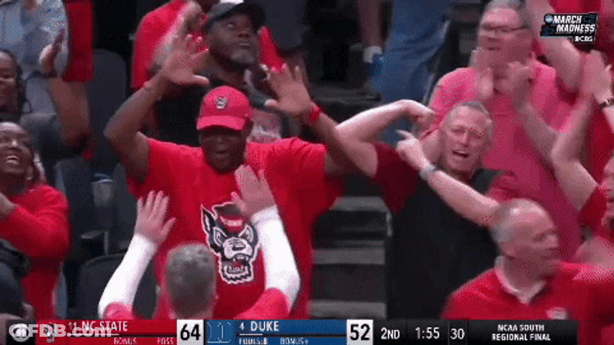 Nc State Fan High Five Each Other GIF