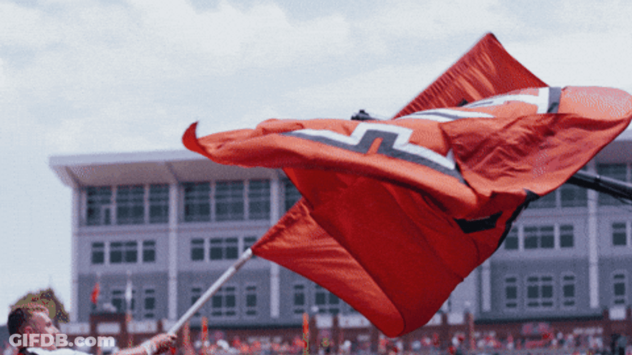 Nc State Flag Waved In Front Of Everyone GIF